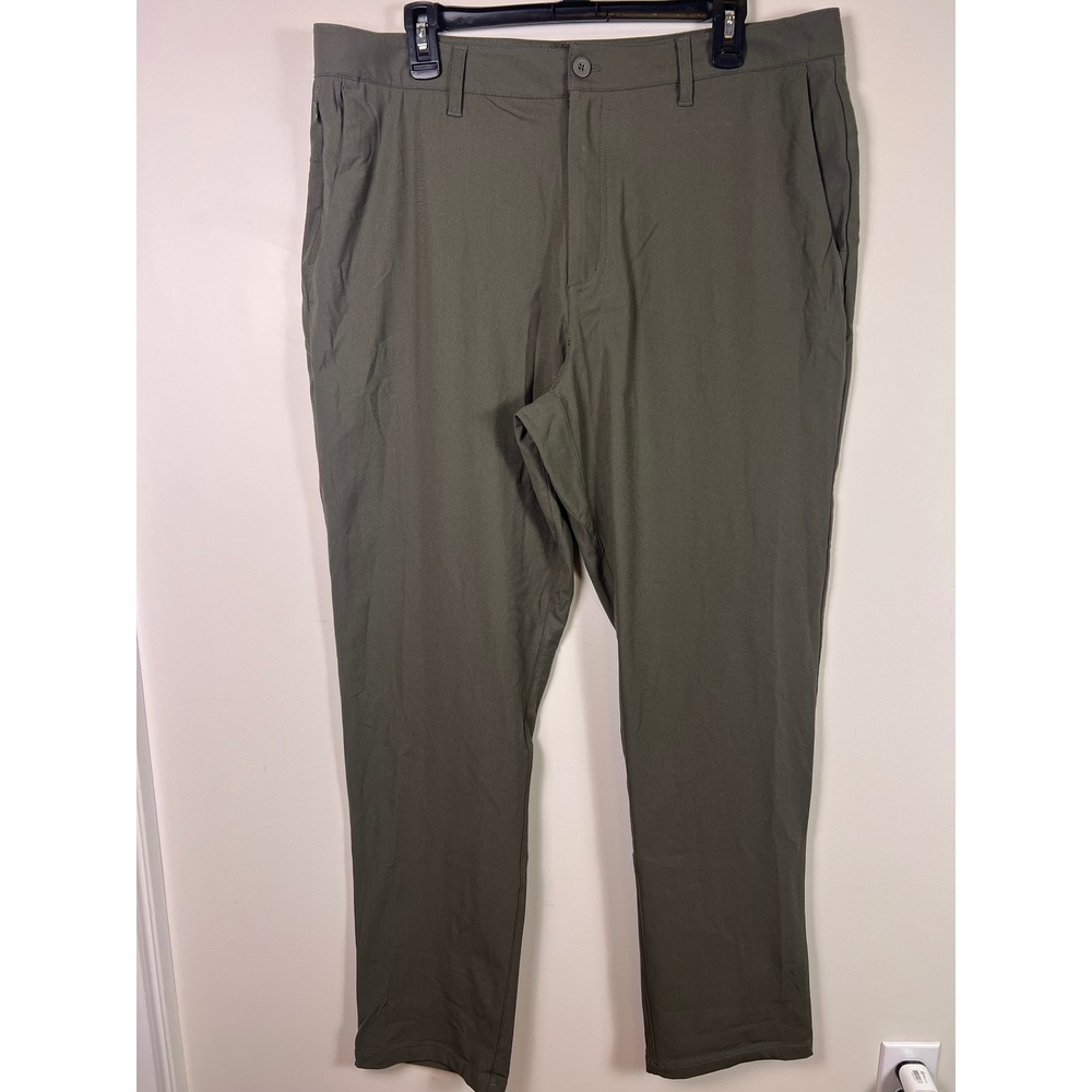 Mens SKYE Olive Green Chino Pants Flat Front Straight Leg Size‎ 36x32